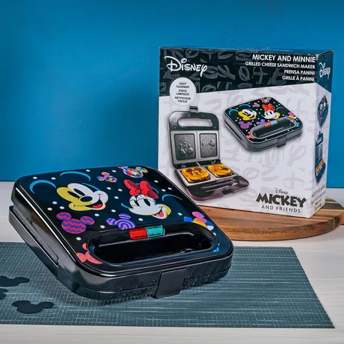 Vista 5 de Uncanny Brands Sandwichera Disney Mickey y Minnie Mouse - Pequeño aparato de cocina
