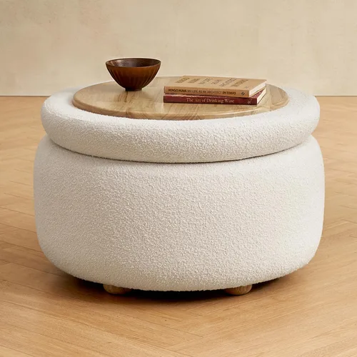 Vista 17 de mopio Levi - Otomana de almacenamiento con bandeja reversible, mesa de centro cuadrada tipo baúl moderna, otomana de taburetes tapizados