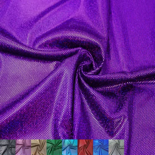 Vista 9 de The Yard - Tela de discoteca con holograma iridiscente de poliéster y elastano de 60 pulgadas de ancho, para decoración del hogar, accesorios Fucsia