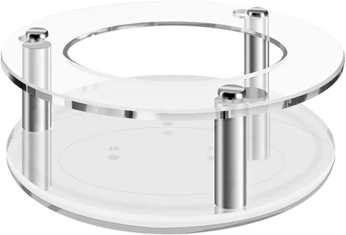 Vista 2 de Geekria Soporte de altavoz acrílico transparente compatible con Echo Dot 2019 de 3ª generación (con/sin reloj), soporte de pared y soporte