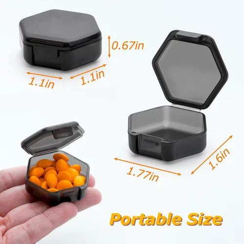 Vista 3 de Pastillero pequeño, 7 paquetes de pastilleros de viaje, mini organizador portátil sin BPA para bolsa de bolsillo, recipiente de vitaminas