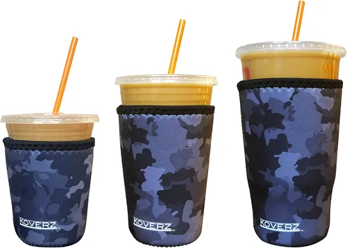 Vista 66 de Funda Koverz para café helado, funda aislante de neopreno para taza, se ajusta a una taza de café de 32 Oz., lavable y reutilizable, accesorios