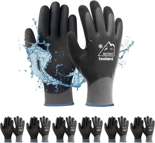 Vista 15 de Guantes de trabajo de invierno impermeables para hombres y mujeres, pantalla táctil, guantes para congelador, aislados térmicamente, para clima frío