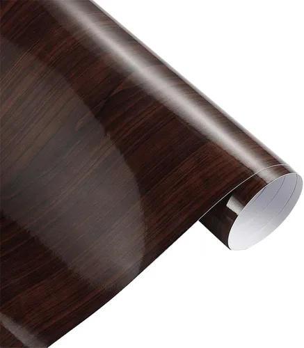Vista 11 de Papel de contacto autoadhesivo con textura de vinilo de grano de madera de alto brillo, para decoración interior de automóvil, calcomanías