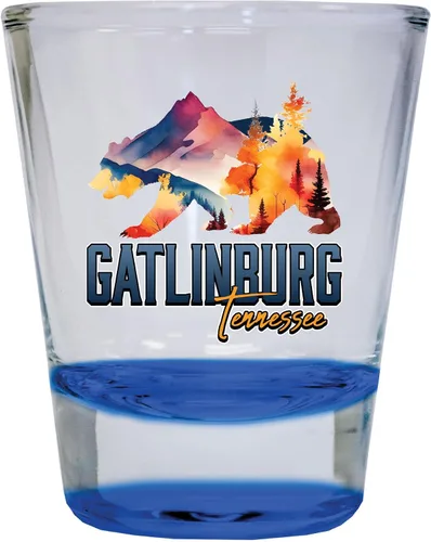Vista 4 de Gatlinburg Tennessee Souvenir - Vaso de chupito redondo de 1.5 onzas, color verde Verde C