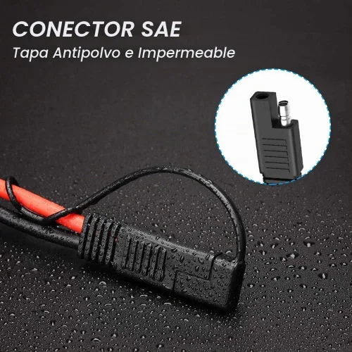 Vista 3 de ELECTOP Cable de conector de panel solar, conector SAE de 10 AWG a conectores solares macho y hembra, cable de extensión fotovoltaica para panel
