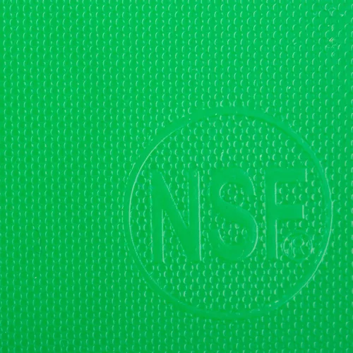 Vista 4 de Tabla de cortar de plástico verde grueso para restaurante de 18 x 12 pulgadas, 1 pulgada de grosor y pesada forro polar verde con licencia