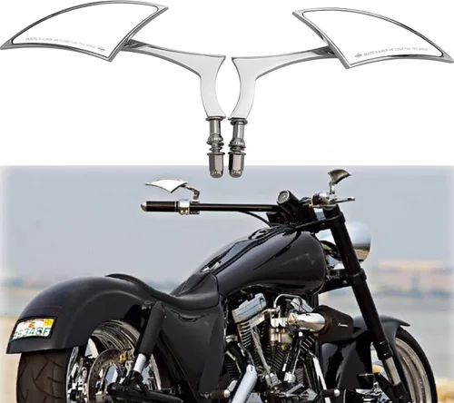 Vista 2 de Espejos retrovisores cromados para motocicleta Davidson Cruiser Choppers Bobber Bike