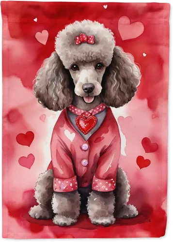 Vista 137 de Caroline's Treasures DAC5252GF Affenpinscher - Bandera de jardín con texto en inglés "My Valentine", bandera decorativa para patio exterior, patio