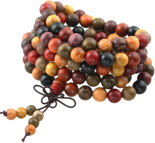 Vista 9 de SUNYIK 8mm Wooden 108 Tibetan Buddhist Prayer Beads Mala Bracelet