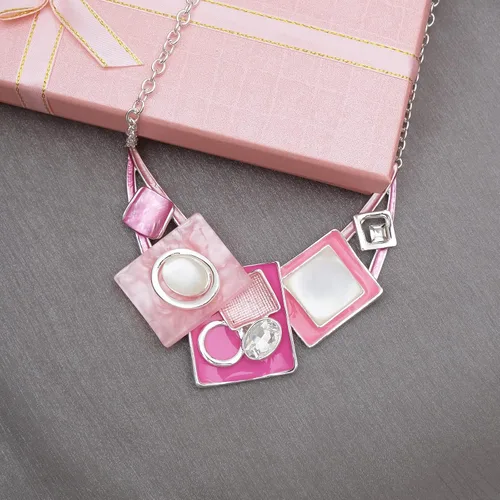 Vista 6 de CSY Conjunto de joyería de regalo para mujer con diseño de ópalos de cristal ovalados y bohemios