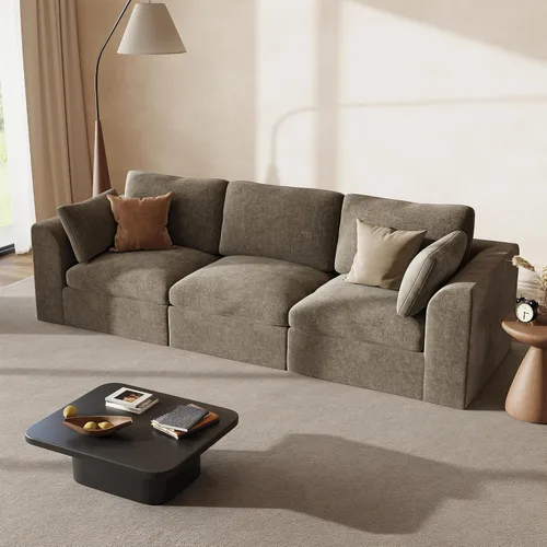 Vista 24 de Sofás seccionales Cloud de 110 pulgadas para sala de estar, sofá convertible sin hueso en forma de L con otomana, juego de sofá modular de gran