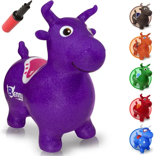 Vista 7 de WALIKI Tolva de caballo hinchable Benny The Jumping Bull Pony inflable para niños pequeños