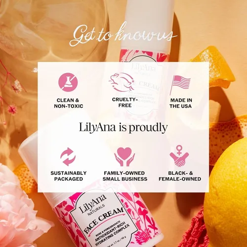 Vista 7 de LilyAna Naturals Hidratante facial y de cuello para mujeres y hombres – Crema hidratante facial y de cuello para piel seca y aclarado de manchas