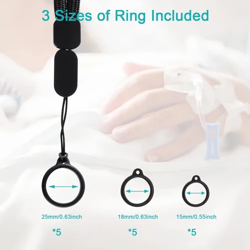 Vista 5 de Accesorios de diálisis peritoneal, 5 PCS PD Dialisys Holder Transfer Set PD catéter titular ajustable cuello cordón longitud seguro ostomía