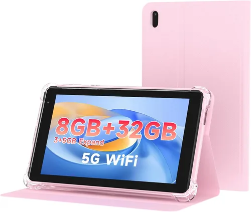 Vista 9 de WUIUHOU Tablet Android 14 de 7 pulgadas, tablet con funda, 8 GB de RAM (3 GB+5 GB extendido) y 32 GB de ROM, batería de 3000 mAh, cámara doble