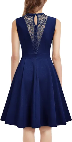 Vista 3 de MISSMAY Vestido formal de encaje floral sin mangas para dama de honor de boda