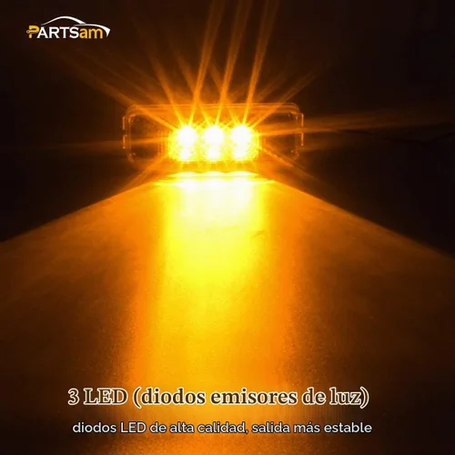Vista 3 de Partsam - Juego de 2 luces LED de 3 luces LED para remolque, delanteras, traseras y laterales, selladas e impermeables, montaje en superficie