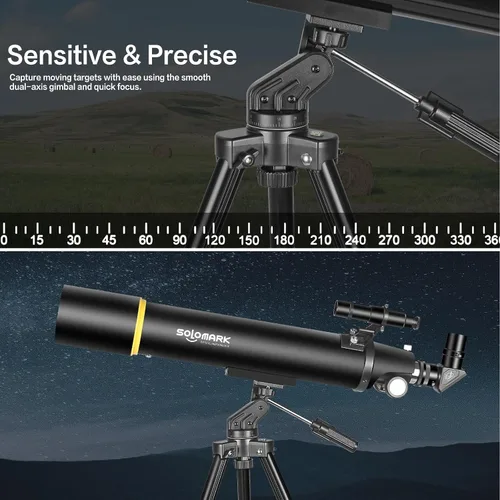 Vista 3 de Telescopios para adultos Astronomía, 3.150 in de apertura 35.433 in telescopio refractor profesional para niños y principiantes, telescopio de viaje
