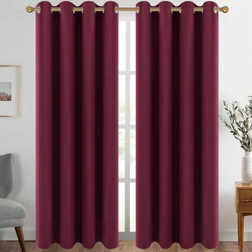 Vista 99 de Diraysid Cortinas opacas beige con ojales para dormitorio, con aislamiento térmico, cortinas de oscurecimiento de habitación, 38 x 54 pulgadas, 2