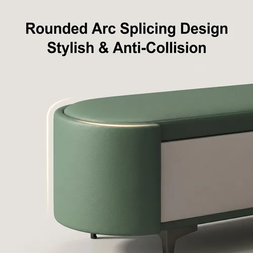 Vista 4 de Storage Bench for Bedroom,Entryway Ottoman with Seating,Edge Footrest Stool