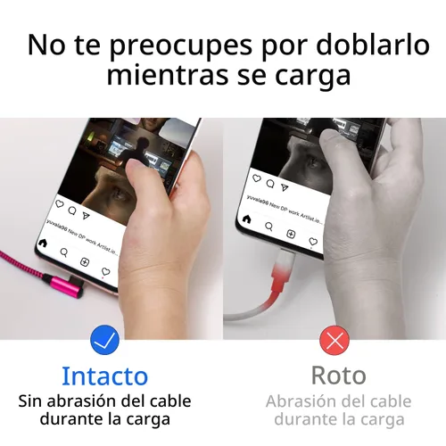 Vista 6 de Teeind Cable de ángulo USB C: [90 grados/6 pies/4 unidades/paquete de 4] Cable USB C de nailon compatible con Samsung Galaxy S10/S10e/9/Note 10