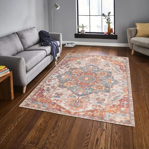 Vista 138 de GLN Rugs Traditional Collection - Alfombra de felpilla lavable a máquina, tradicional lavable, antideslizante, alfombra de felpilla de pelo corto