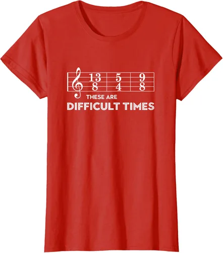 Vista 99 de Musician - Camiseta con texto en inglés "These are Difficult Times", talla S