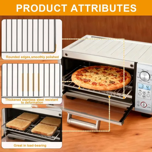Vista 4 de Piezas de repuesto para Breville BOV450XL Mini Smart Encimera Horno y Tostador, 11.5 x 10.3 pulgadas, accesorios de acero inoxidable, rejilla