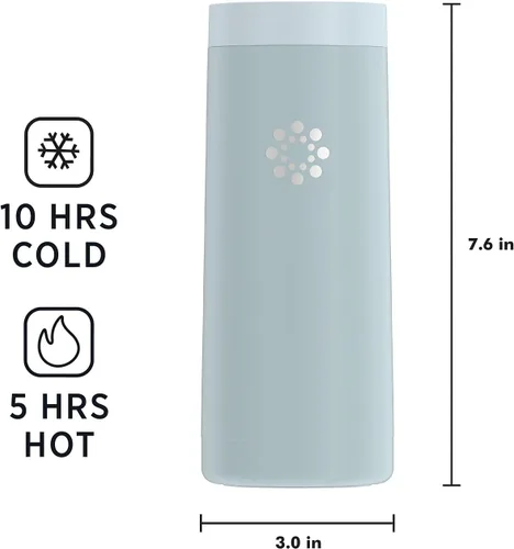 Vista 5 de Lifefactory Vaso aislado al vacío de acero inoxidable, 16 onzas, menta