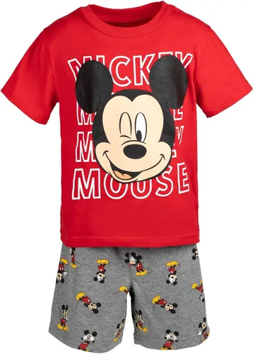 Vista 4 de Disney Mickey Mouse - Conjunto de camiseta y pantalones cortos para bebé a niño grande