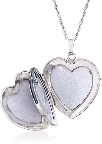Vista 4 de Ross-Simons Sterling Silver Personalized 4-Photo Heart Locket Necklace