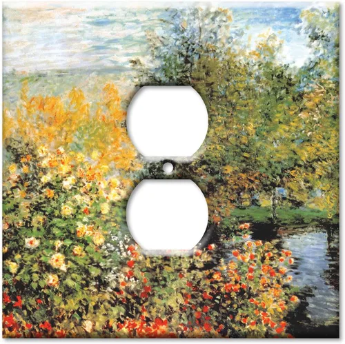 Vista 8 de Art Plates - Cubierta de placa de interruptor en blanco de dos bandas - Monet: Stiller Winkel - (Hecho en EE. UU.)