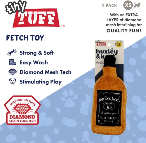 Vista 3 de Huxley & Kent Juguete divertido para perros con chirriador, juguetes chirriantes de felpa para perros pequeños, animal de peluche pequeño y duradero