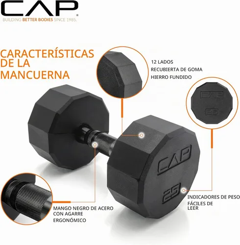 Vista 3 de CAP Barbell Juego de mancuernas hexagonales recubiertas de 150 libras con estante vertical Múltiples opciones