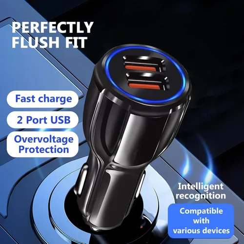 Vista 2 de Cargador USB rápido para automóvil tipo C, adaptador de 30 W para Moto G Power 2025/G Stylus/G Play/G Pure,Edge, Motorola One 5G Ace/Razr, cable