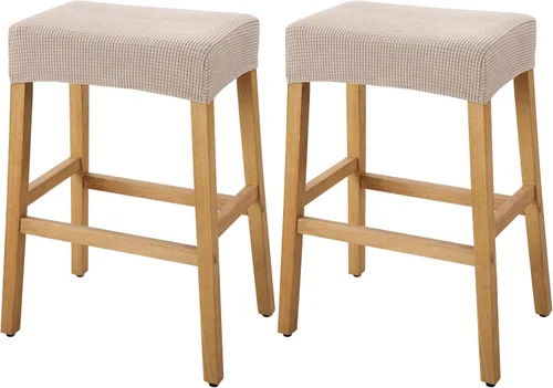 Vista 60 de YISUN Fundas de taburete rectangulares, paquete de 2 fundas elásticas impermeables para asiento de silla de montar, taburetes de bar, sillas de bar