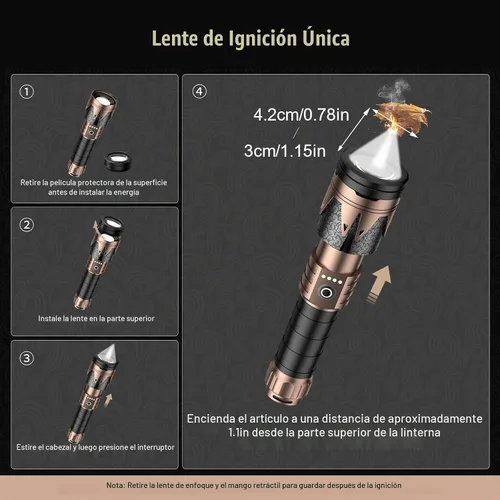 Vista 2 de SKYFIRE Linternas recargables de alto lúmenes con lente de encendido, 5000 linternas tácticas súper brillantes, zoomable, 6 modos, luz de flash