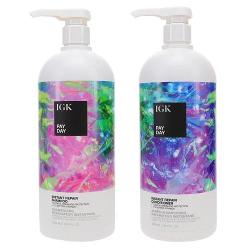 Vista 10 de IGK BLONDE POP - Juego de champú y acondicionador tonificante morado Neutraliza el latón + ilumina el rubio Vegano + libre de crueldad 8 onzas