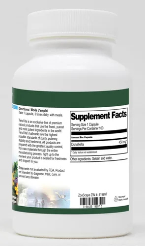 Vista 2 de Dunaliella - 450 mg (100 Cápsulas, ZIN: 519997)