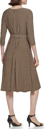 Vista 3 de Tommy Hilfiger Vestido midi ajustado y acampanado para mujer