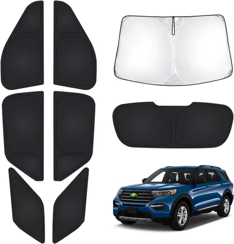 Vista 34 de T TGBROS Parasol para parabrisas para BMW X1 F48 2016 2017 2018 2019 2020 2021 2022 para ventana de automóvil, con bloqueo UV grueso y opaca