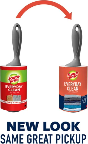 Vista 2 de Scotch-Brite Everyday Clean Recambios de Rodillo para Pelusas 6 Recambios de Rodillo 420 Hojas Blancas