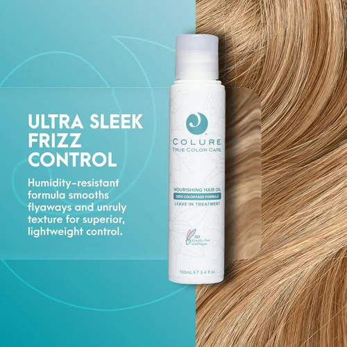 Vista 3 de COLURE Aceite nutritivo para el cabello, 3.4 onzas líquidas, tratamiento de peinado antiencrespamiento y protector térmico para brillo y humedad