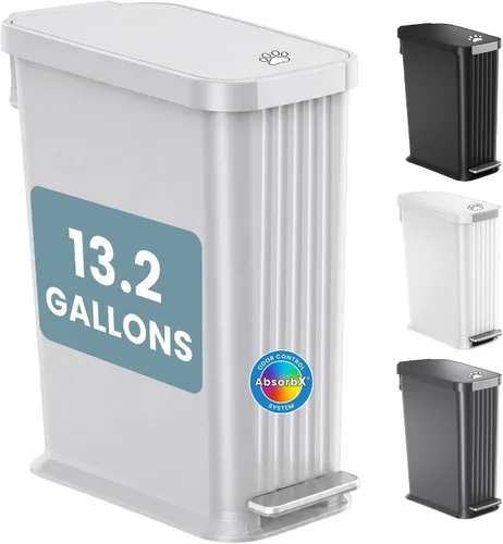 Vista 17 de iTouchless Cubo de basura para excrementos de perro de 3 galones / 12 litros con filtro de olor AbsorbX – Recipiente de basura de metal de cierre
