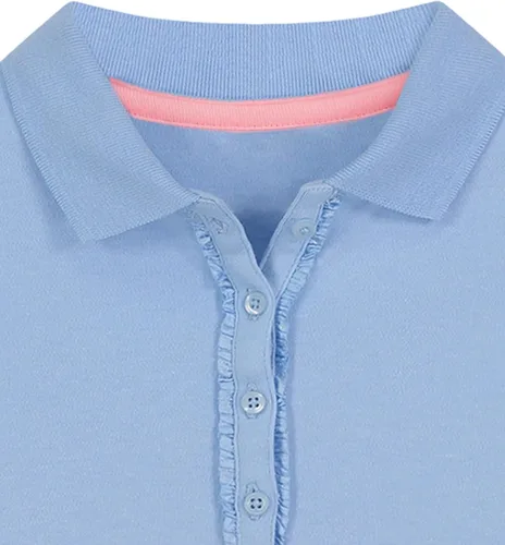 Vista 2 de NAUTICA Girls' Uniform Long Sleeve Polo with Ruffle Placket Azul claro