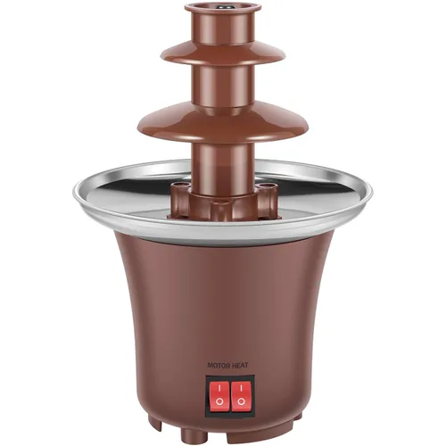 Vista 9 de Máquina eléctrica de fuente de chocolate, fuente de queso de 3 capas, capacidad para máquina de 10 onzas, fuente de fondue de chocolate, máquina