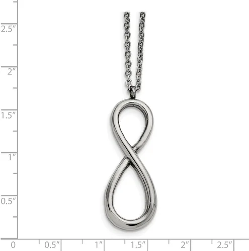 Vista 3 de Collar con colgante de símbolo de símbolo de nudo de amor infinito de acero inoxidable macizo, con cierre seguro de langosta