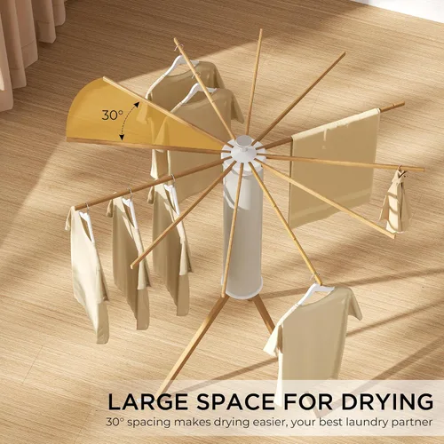 Vista 6 de SUNOUTLY Estante de secado de ropa con trípode, estante portátil y plegable para ahorrar espacio, estante para secadora de ropa, balcón, dormitorio