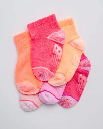 Vista 2 de New Balance Calcetines para bebé, paquete de 12 calcetines de corte de cuarto, calcetines antideslizantes (bebébebé)